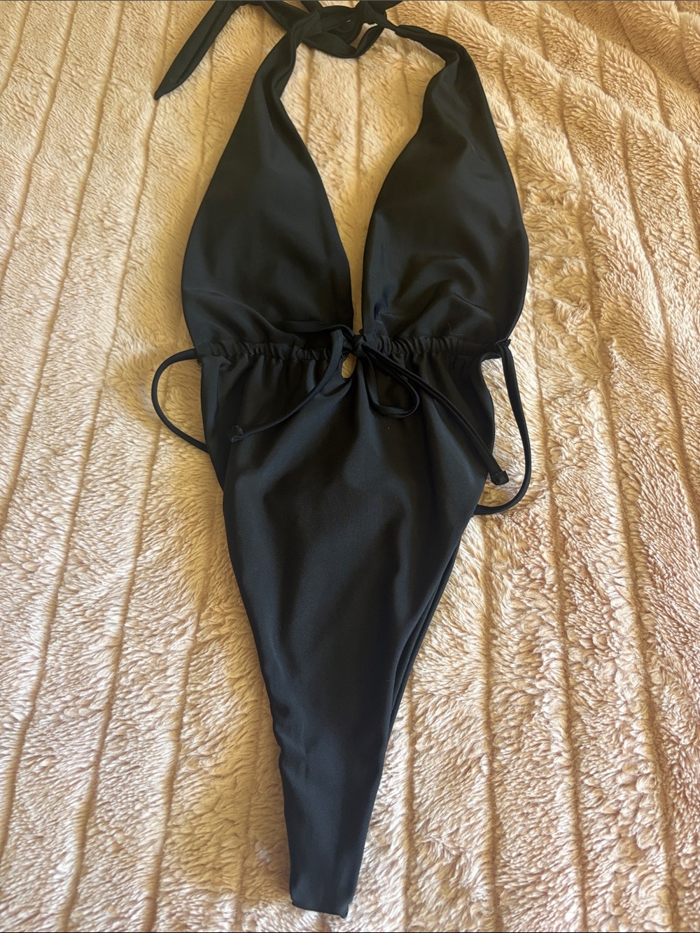 Black Halter One-Piece Swimsuit - Women’s